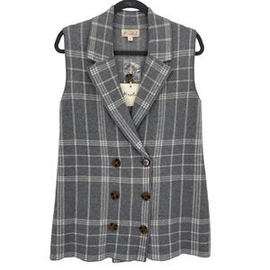 Marled Gray Plaid Women's Vest